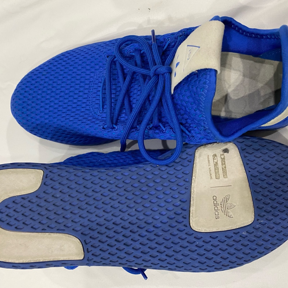 Pharrell adidas blue shoes